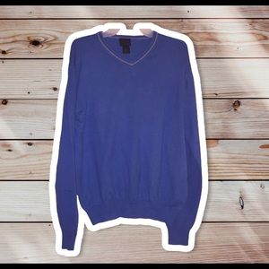 ✅- Joseph A Bank V Neck Sweater Blue